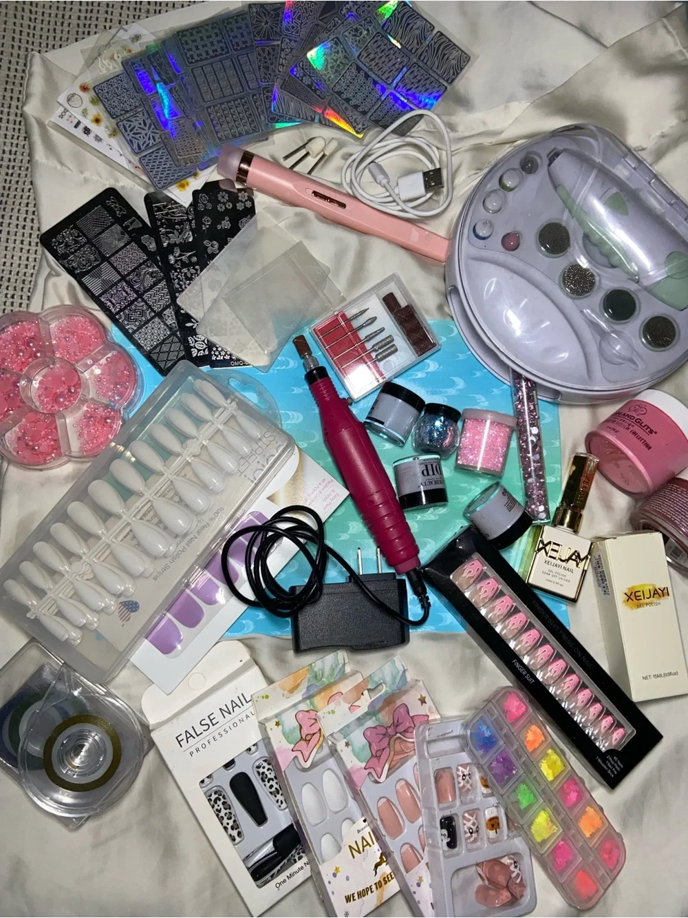 Pink Electric Nail Drill Kit with Accessories - Professional Nail Care